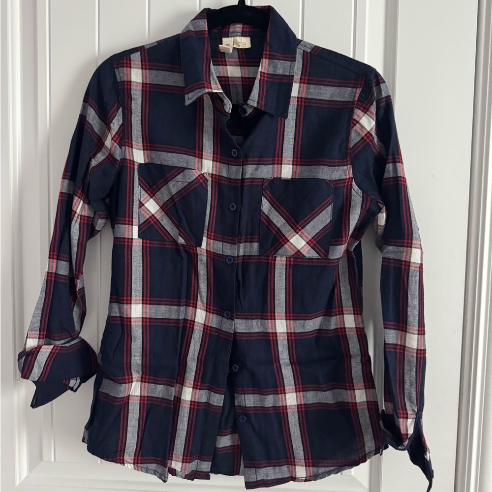 Sky and Sparrow Navy and Red Checkered Shirt